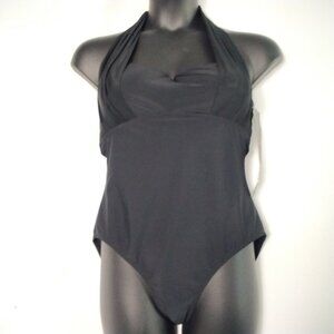 Fantasizer 1 Pc. Slimming Swimsuit Tie Halter Bandeau Padded Cups NWT Size 16